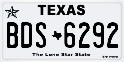 TX license plate BDS6292