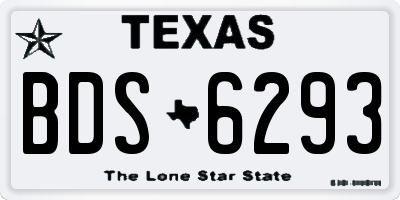 TX license plate BDS6293