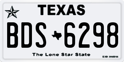 TX license plate BDS6298