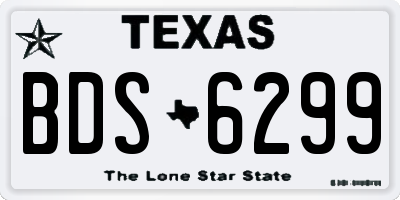 TX license plate BDS6299