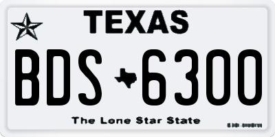 TX license plate BDS6300