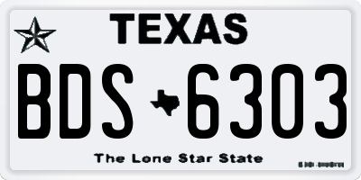 TX license plate BDS6303