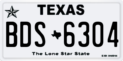 TX license plate BDS6304