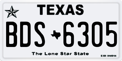 TX license plate BDS6305