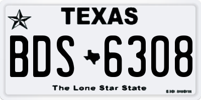 TX license plate BDS6308