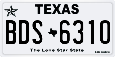 TX license plate BDS6310