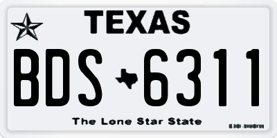 TX license plate BDS6311