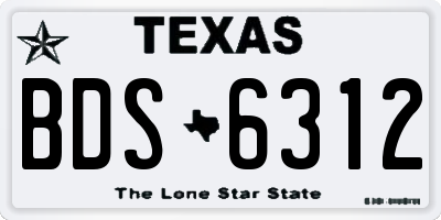 TX license plate BDS6312