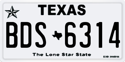 TX license plate BDS6314