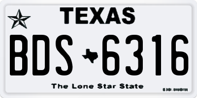 TX license plate BDS6316