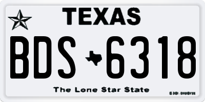 TX license plate BDS6318