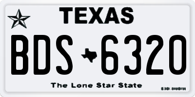 TX license plate BDS6320