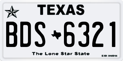 TX license plate BDS6321