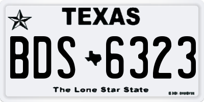 TX license plate BDS6323