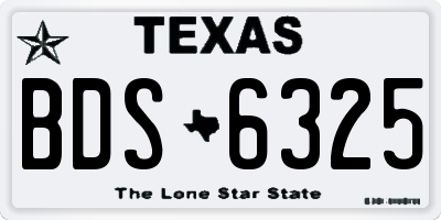 TX license plate BDS6325