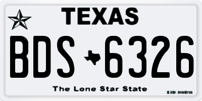 TX license plate BDS6326