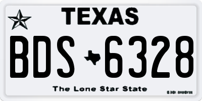 TX license plate BDS6328