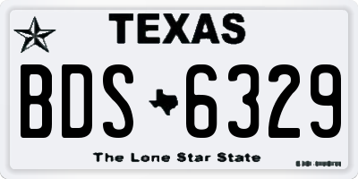 TX license plate BDS6329