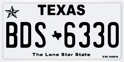 TX license plate BDS6330