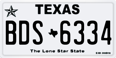 TX license plate BDS6334