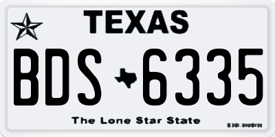 TX license plate BDS6335