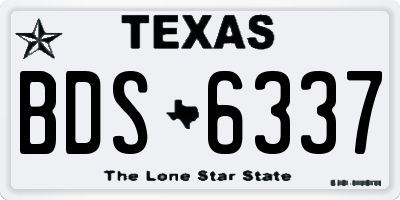 TX license plate BDS6337