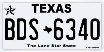 TX license plate BDS6340