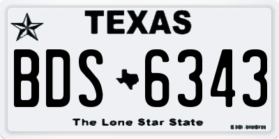 TX license plate BDS6343