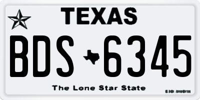 TX license plate BDS6345