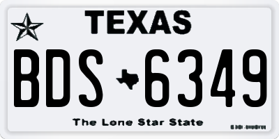TX license plate BDS6349