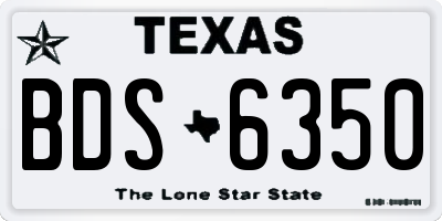 TX license plate BDS6350