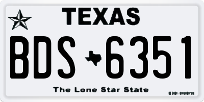 TX license plate BDS6351