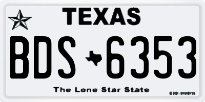 TX license plate BDS6353