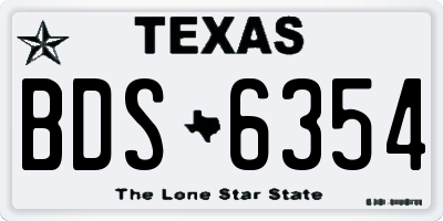 TX license plate BDS6354