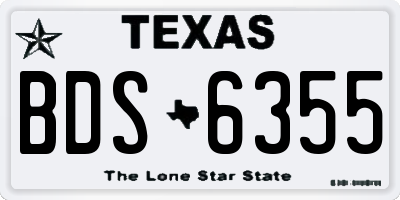 TX license plate BDS6355