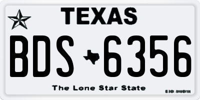 TX license plate BDS6356