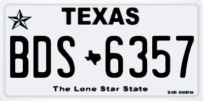 TX license plate BDS6357
