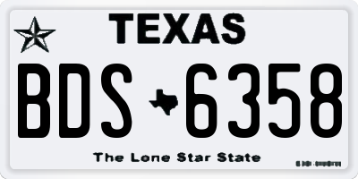 TX license plate BDS6358