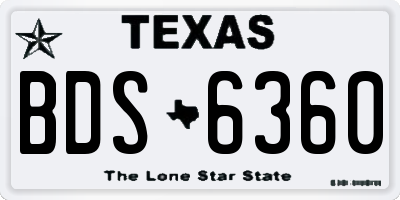 TX license plate BDS6360