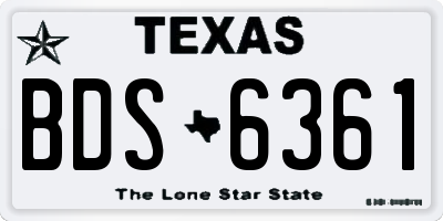 TX license plate BDS6361