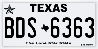 TX license plate BDS6363