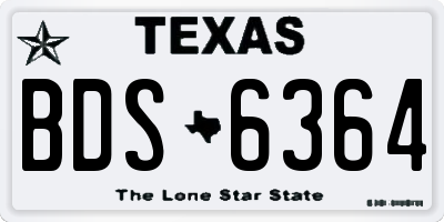 TX license plate BDS6364