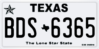 TX license plate BDS6365