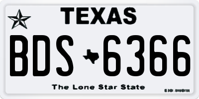 TX license plate BDS6366