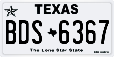 TX license plate BDS6367