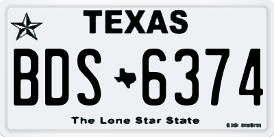TX license plate BDS6374