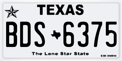 TX license plate BDS6375