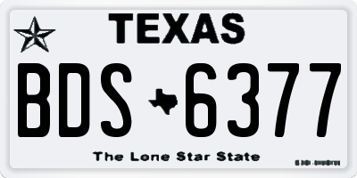 TX license plate BDS6377
