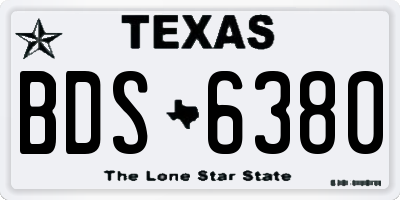 TX license plate BDS6380