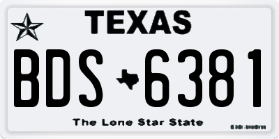 TX license plate BDS6381